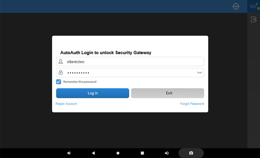Screenshot of SGW login